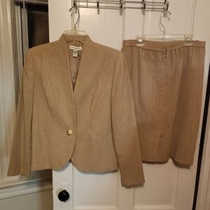 Amanda Smith Tan Blazer and Skirt Ensemble